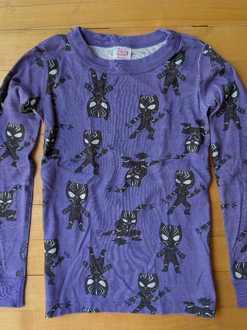 Hanna Andersson Long John Organic Pajamas Marvel Black Panther Size 6-7 / 120cm